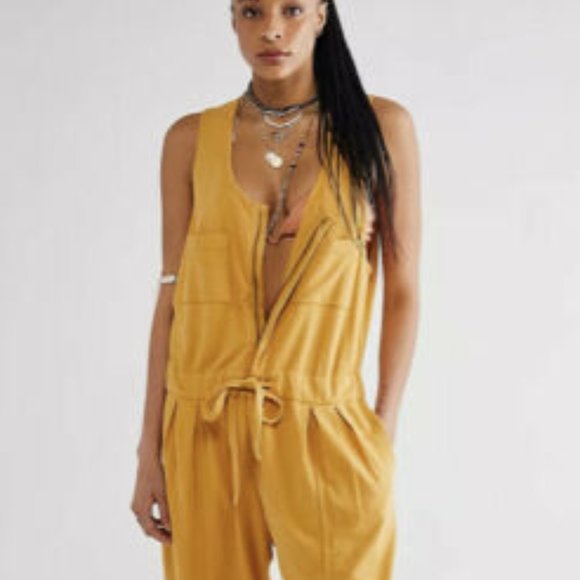 Free People One Billie Coveralls In Spicy Chestnut X-Small NWT - Picture 5 of 11